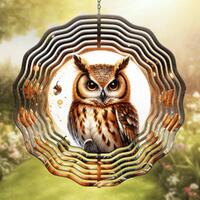 Owl Wind Spinner PNG: Fall Sublimation Design (Digital Download)