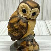Vintage Andrea by Sadek Ceramic Owl Figurine #9602 Made in Japan 3.75"