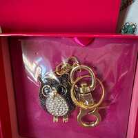 Rare Sealed Vintage Butler and Wilson Signed Owl Charm Keychain, Butler & Wilson, Swarovski Keyc