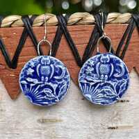 Blue Owl Handmade Ceramic Earrings