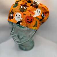 Ghost, Pumpkin, Owl Toss Women’s Scrub Cap