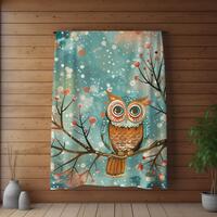 Beautiful Floral Owl Decor Luxury Blanket/Throw Farmhouse Home Decor Couch Throw Christmas Cozy Blan