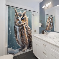 Snowy Owl Shower Curtain, Bath Decor, #5084