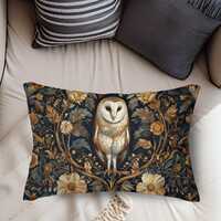 William Morris Inspired Barn Owl Lumbar Pillow