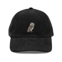 Barn Owl Embroidered Cap, Vintage Corduroy Hat, Nature Lover Gift, Wildlife Accessories, Stylish Emb