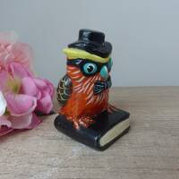 Hibou Intello Vintage - Figurine Oiseau sur Livre, D&eacute;co Bureau Biblioth&egrave;que - Cadeau O