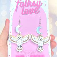 Night owl acrylic earrings