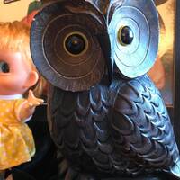 Vintage Brown Owl Statue
