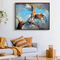 ORIGINAL PAINTING Early Bird 48x36", Owl on Canvas, Original Painting, Horned Owl Painting, Owl