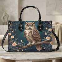 Owl Handbag, Owl Crossbody Purse, Floral Bird Statement Bag, Nature Lover Gift for Her