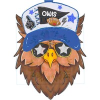 OWL Royal Blue Trucker Hat png Hand Drawn Procreate Digital Download Tailgate Football Game Cheerlea