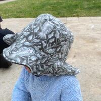 Forest Owl Bucket Hat: Reversible Upcycled Denim, Garden Theme