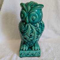 Vintage Turquoise Ceramic Owl