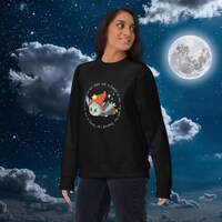 Owl-Gnome Sweatshirt, Cute Owl Flying, Night Owl, Moonlight Magic, Gift for Gnome Lovers, Magical Ni
