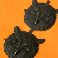 Victorian Die Cuts• Black Owl Paper Die Cut • Halloween Owl• Collectible Die Cut