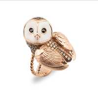 14K Real Gold Owl Ring, Wisdom jewelry, Animal Nature Design, Custom Design, Bird, Gift