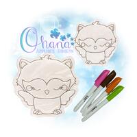 Owl Flat Coloring Doll In The Hoop Embroidery Machine Design