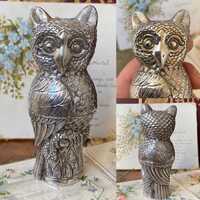 Fantastic unusual vintage Cambodian Sterling silver owl /bird betel nut container /trinket pot ( D1 