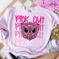 OWLS PINK OUT digital for sublimation & dtf png, pink out png, breast cancer awareness png, tack