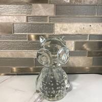 Crystal Clear Glass Big Owl Paperweight Figurine Sculpture Collectible Decor (5 Inches H’ X 2 