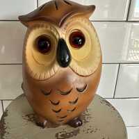 Vintage JOSEF Originals Porcelain Owl Lamp Night Light (missing the light)