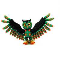 Articulated Owl Figurine Colorful Rainbow | Poseable Fidget Toy Flexi | Bird Desk Pet Movable