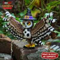 Flexi Halloween Owl Toy /3D Print Instant Download/3D Printed skeleton /3d printed Owl /articulated 