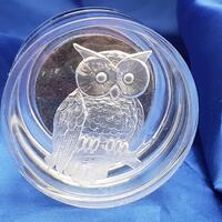 Vintage Lucite Owl Trinket Dresser Box
