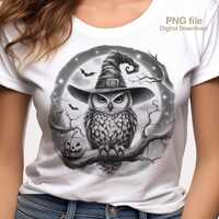 Halloween Png, Owl halloween Png, Pumpkin Png, Sublimation designs, pencil sketch, T-shirt sublimati