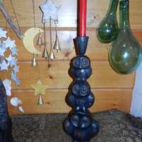 Manuel Ferguerez  14 1/2" CandleHolder Stacked Owls  RARE!