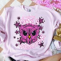 In OCTOBER OWLS WEAR Pink digital for sublimation & dtf png, pink out png, breast cancer awarene