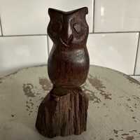 Wood Carved Vintage Owl