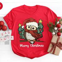 Christmas Owl Shirt, Winter Owl T-shirt, Funny Christmas Animal Shirt, Xmas Owl Shirt, Christmas Fam