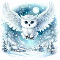 Enchanted Winter OWL Clipart PNG 15 cute whimsical frosty christmas holiday clipart Digital art prin