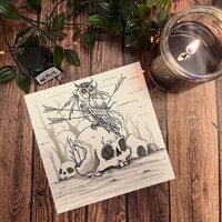 Ominous Owl Drawlloween 2023 Fine Art Print