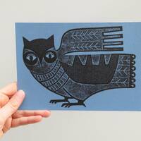 Little Owl Blue A5 print