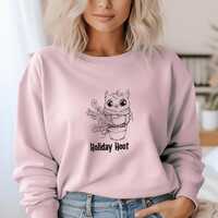 Holiday Hoot Sweatshirt, Hoot Owl Sweater, Happy Holidays, Cutie, Christmas Eve, Big Eyes, Stocking 