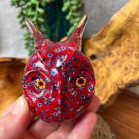 Livio Campanella Murano Millifiore Glass Owl, Murano Owl, Campanella Owl, Vintage Blown Glass Owl, M