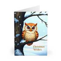 Christmas Owl Greeting Cards: Snowy Scene, Festive Note Cards (5-Piece Set),  Blank Inside