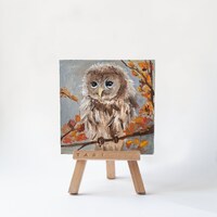 Original Oil Painting of an Owl - Bird on Canvas - Wall Art for Nature Lovers - by ArtshopByAndrii