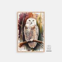 Snowy Owl Art Print: Wildlife Illustration, Nursery Decor (Digital Download)