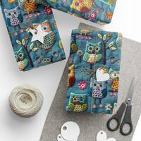 Unique Felted Owl Gift Wrap, Owl Wrapping Paper, 3D Birthday Wrapping Paper, 3D Holiday Gift Wrap, O