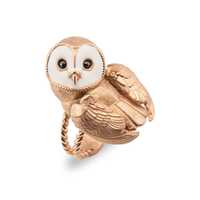14K Real Gold, Owl Ring, Handmade, Animal Ring, Bird, Adjustable, Custom Design, Bird Family, Gold W