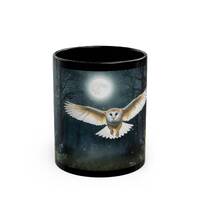 Moonlit Barn Owl Mug | Mystical Nocturnal Forest Scene