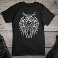 Wildlife Animals Tee Shirt, Owl Skull Wings T-Shirt, The Great Outdoors, Liquid Blue, North American