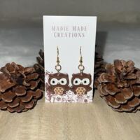 Owl dangle earrings
