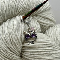 Amethyst Owl Progress Keeper Stitch Marker