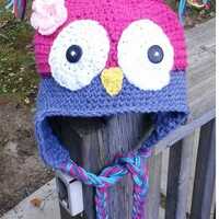 Owl hat/ any size/ can be made other colours.