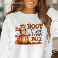 fall owl halloween png design, owl halloween design, owl lover, hoot if you love fall png sublimatio