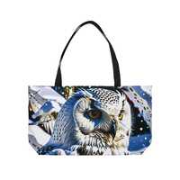 Snowy Owl Weekender Tote Bag - Large 24x13" Majestic Owl Travel Tote, Double-Sided, Perfect for